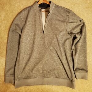 Men's gray cotton zip pullover. Under Armour. XL.
